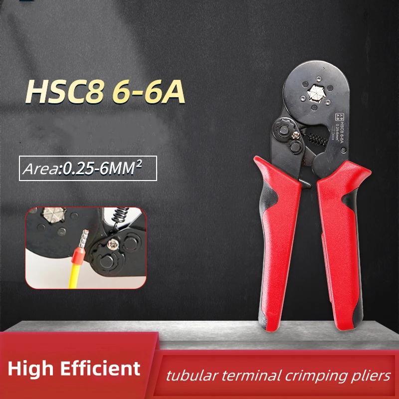 Tubular Terminal Crimping Tools Mini Electrical Pliers HSC8 6-6A/6-4A 0.25-10mm 23-7AWG 6-6 0.25-6mm High Precisio